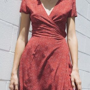 ⚡️BRANDY MELVILLE | Robbie Wrap Dress Red Floral